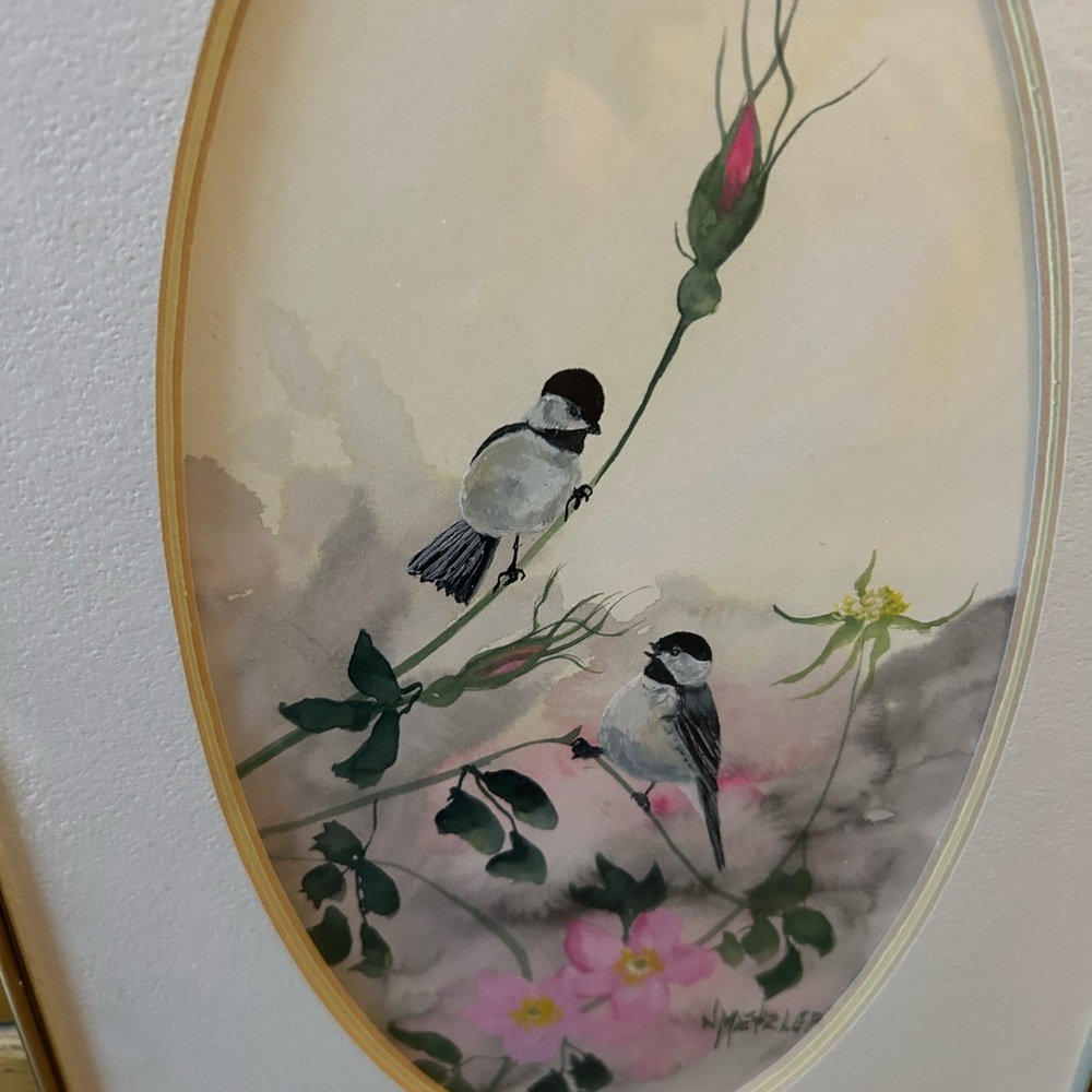 Birds and Flowers watercolor